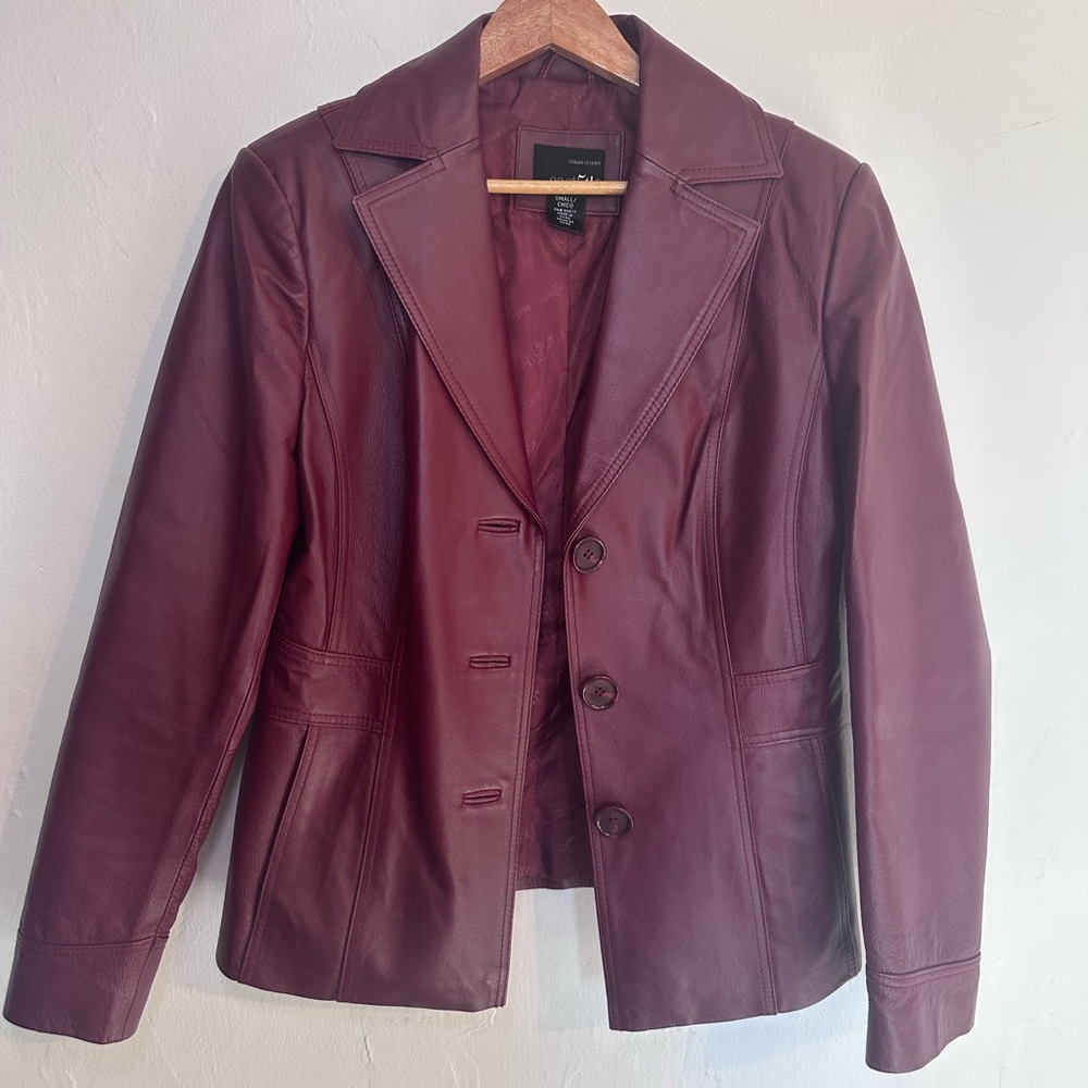 East 5th Deep Red Leather Jacket